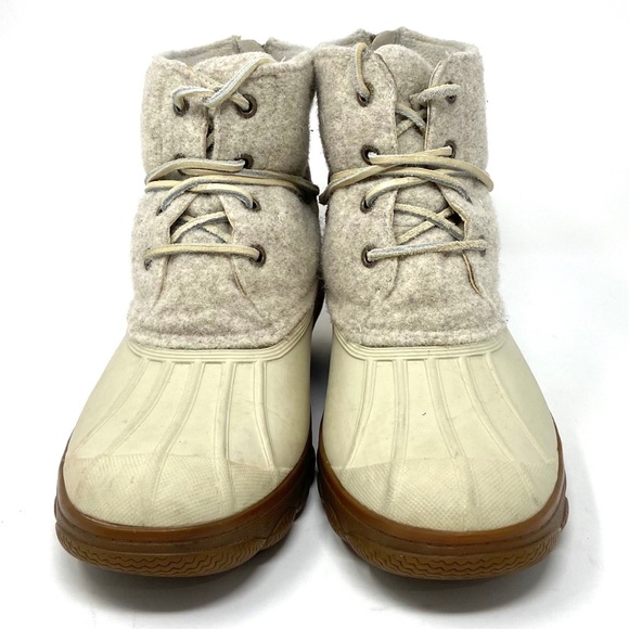 Sperry Saltwater Tide Wedge Boot Ivory‎ Womens 6 - Picture 4 of 7